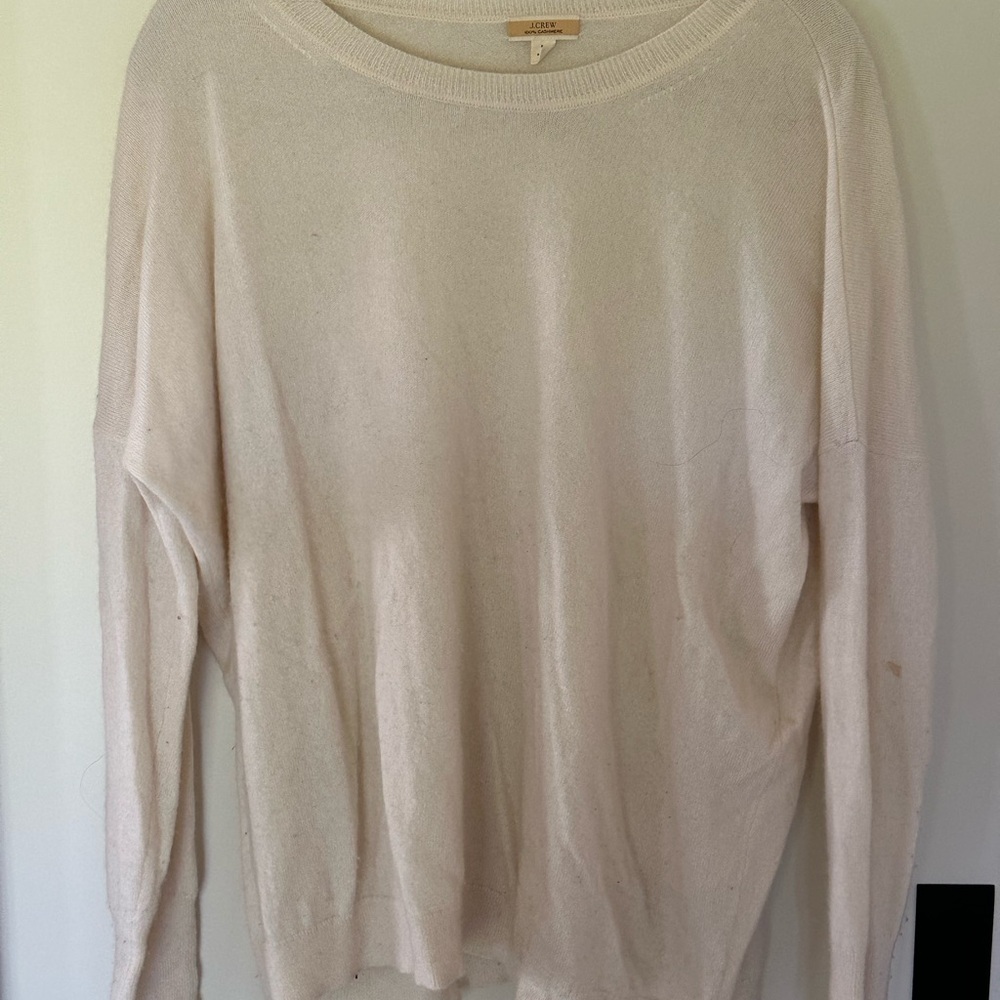 J. Crew Cream Crew Neck Sweater Fits Like L/xl